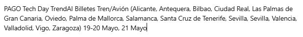 Tech Day TrendAI Billetes Tren/Avión (Alicante, Antequera, Bilbao, Ciudad Real, Las Palmas de Gran Canaria, Oviedo, Palma de Mallorca, Salamanca, Santa Cruz de Tenerife, Sevilla, Sevilla, Valencia, Valladolid, Vigo, Zaragoza) 19-20 Mayo, 21 Mayo