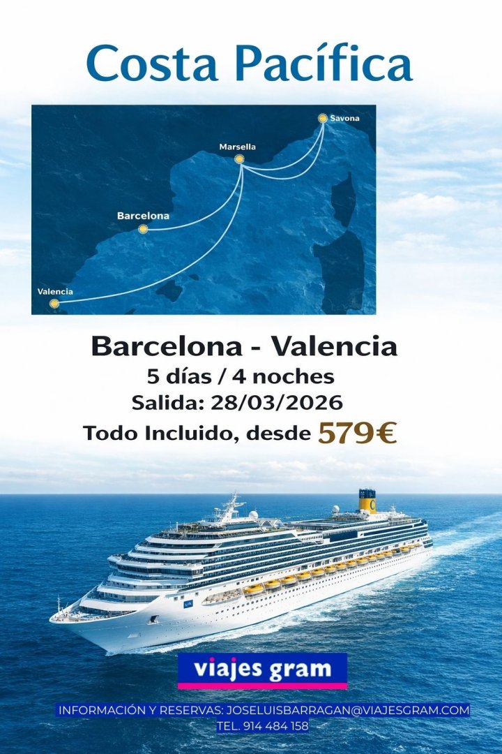 CRUCERO COSTA PACIFICA -OFERTA 28/03/2026