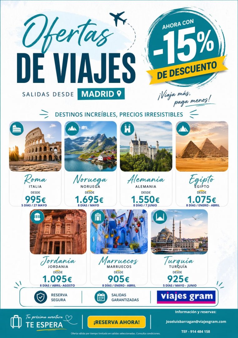 OFERTAS 15% VIAJES POR EUROPA