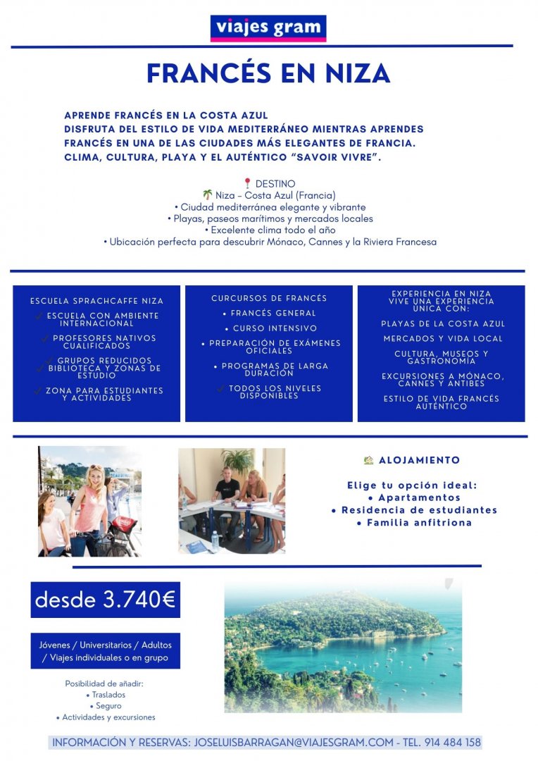 CURSO DE IDIOMAS - FRANCÉS EN NIZA