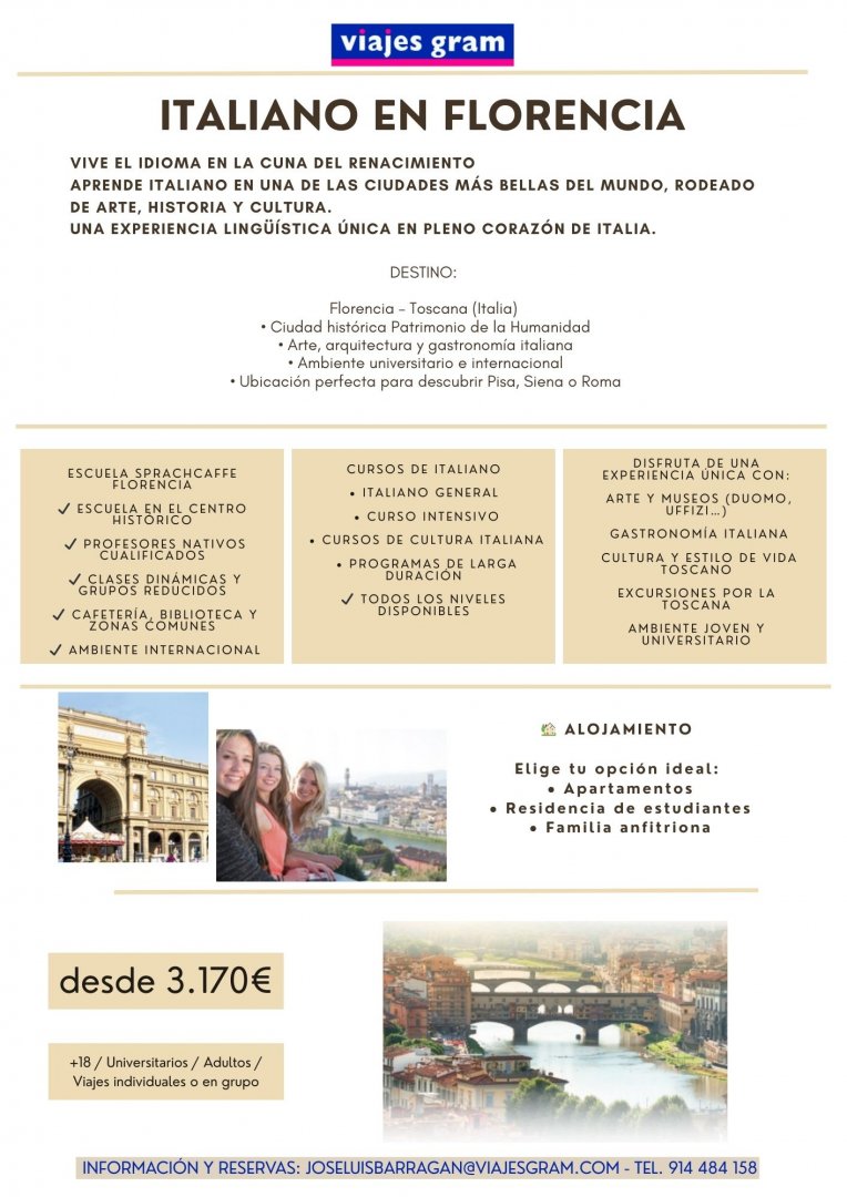 CURSOS DE IDIOMAS - ITALIANO EN FLORENCIA
